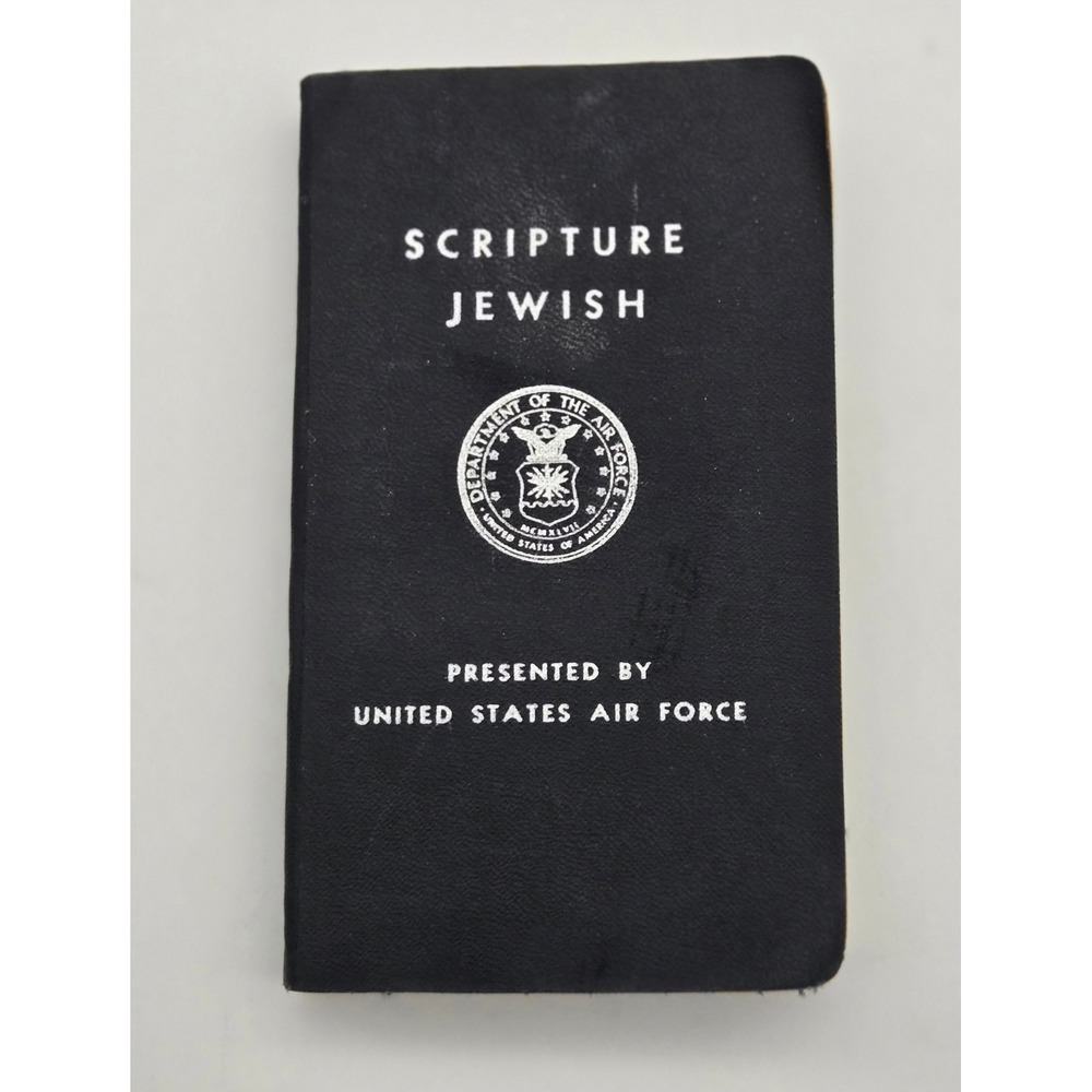 US Air Force Jewish Scripture Pocket Book Military Black Vintage Silver Seal
